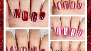 Red Cat Eye Press On Nails