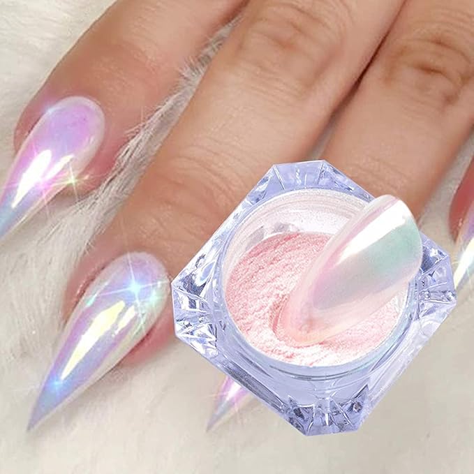 Shiny Pink Chrome Nail Powder for Nails