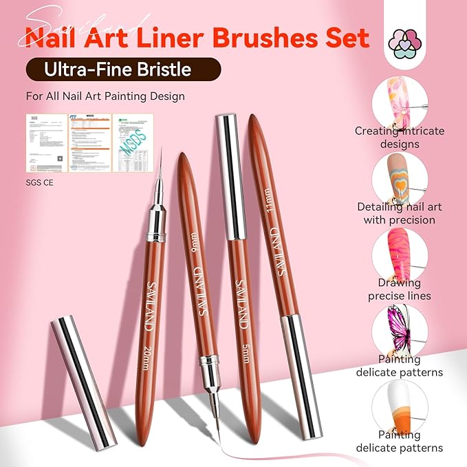 best ultra-fine nail art liner brush set
