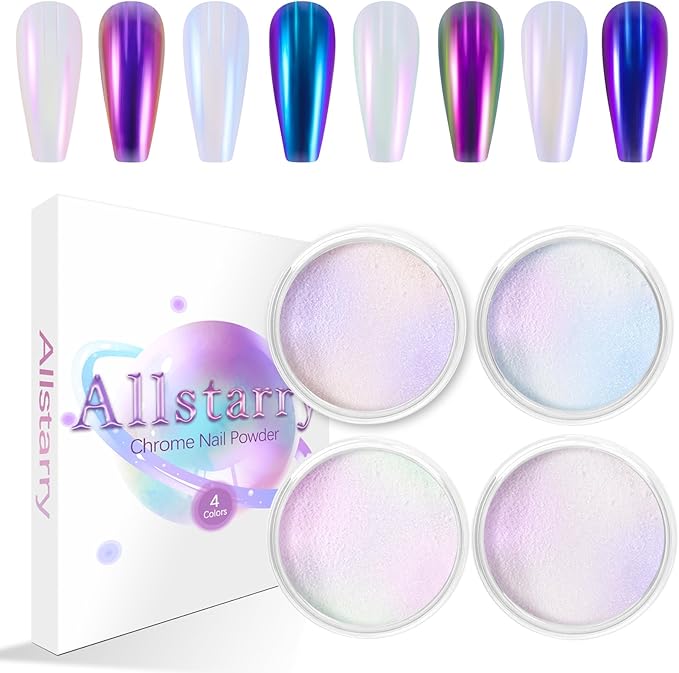 White Chrome Nail Powder