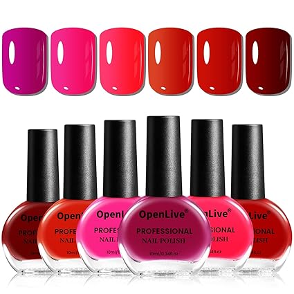 Red Nail Polish Set